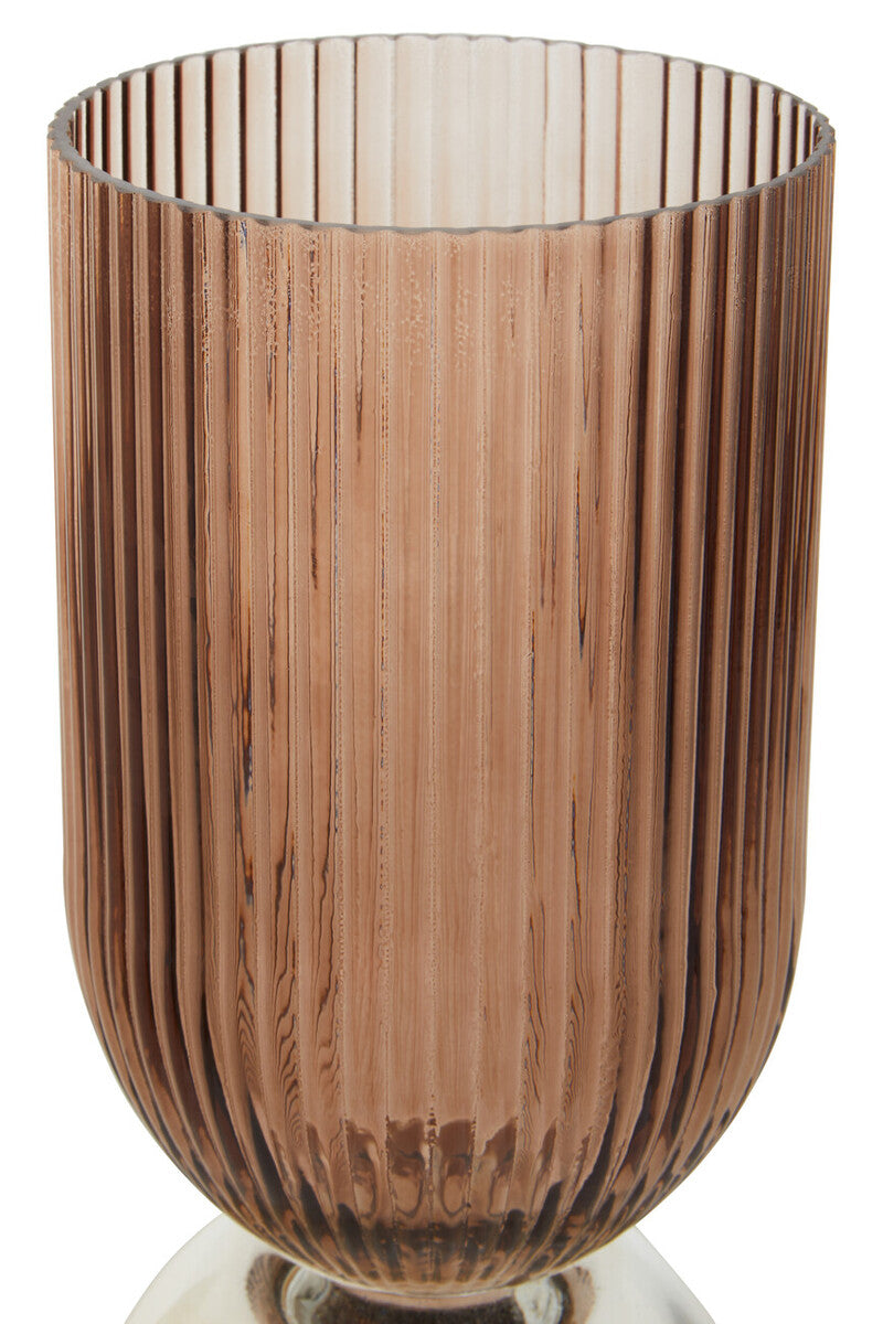 Esma Small Amber & Brown Glass Vase