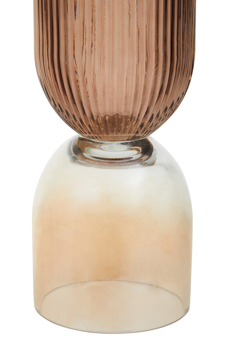 Esma Small Amber & Brown Glass Vase