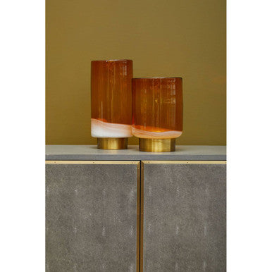 Cleo Small Amber Glass Natural Vase