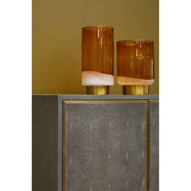 Cleo Small Amber Glass Natural Vase