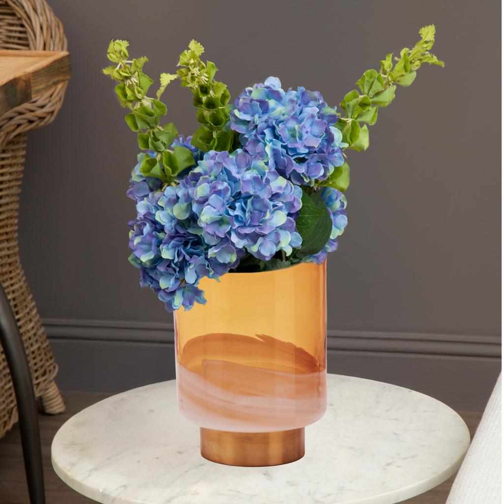 Cleo Small Amber Glass Natural Vase