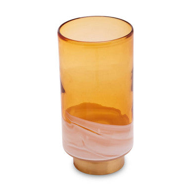 Cleo Large Amber Glass Natural Modern Vase