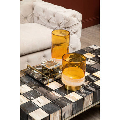 Cleo Large Amber Glass Natural Modern Vase