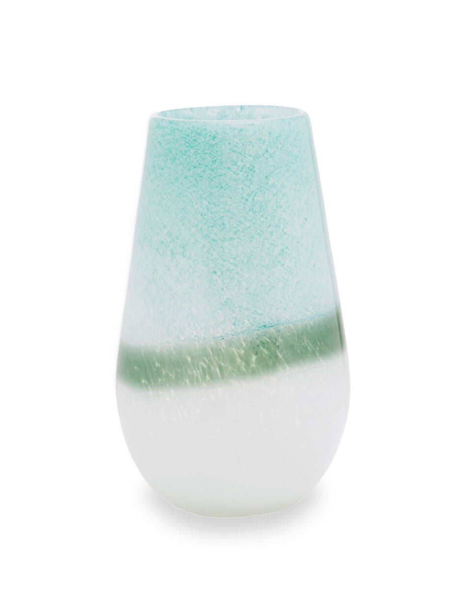 Celia Small Turquoise & White Ombre Vase