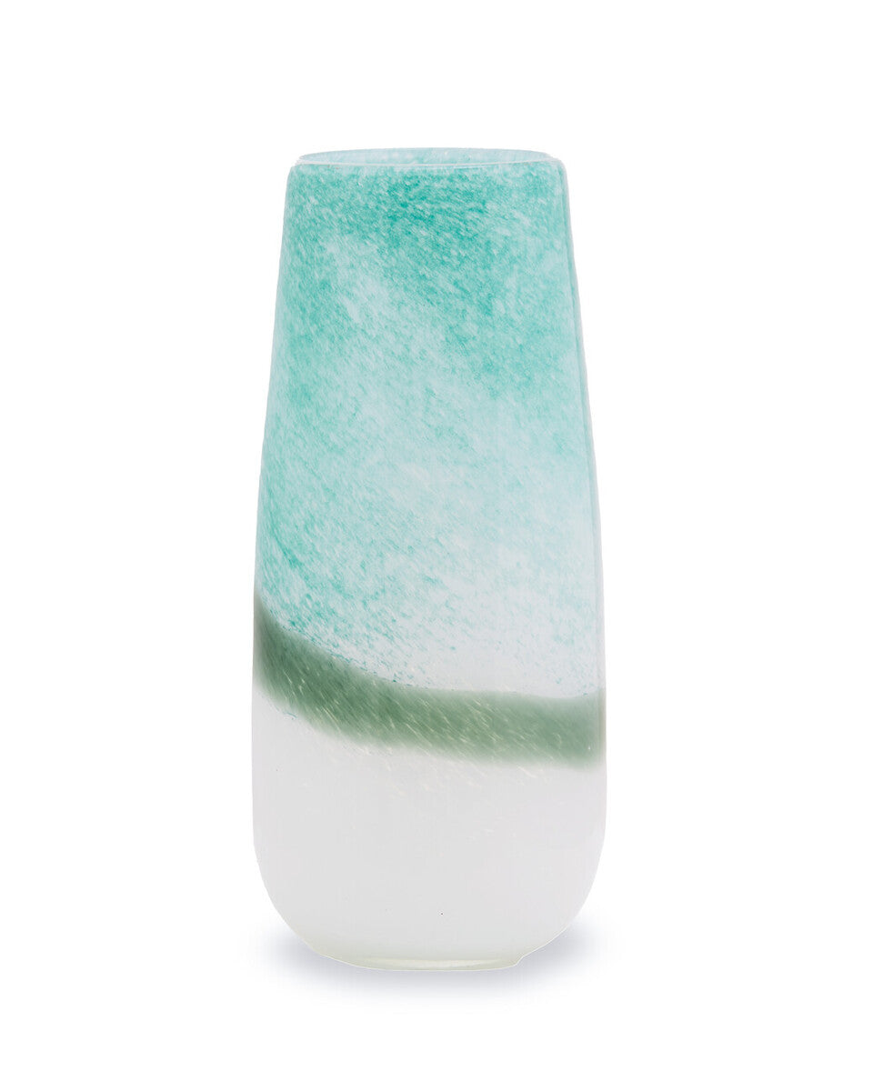 Celia Large Turquoise & White Ombre Vase