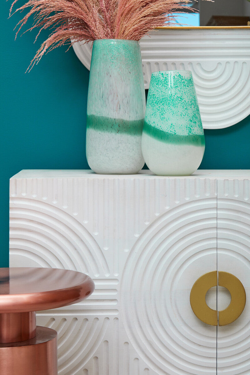 Celia Large Turquoise & White Ombre Vase