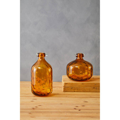 Huda Tall Bottle Glass Orange Vase