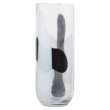 Hania Large Glass Vase With Abstract Pattern