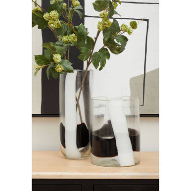 Hania Large Glass Vase With Abstract Pattern