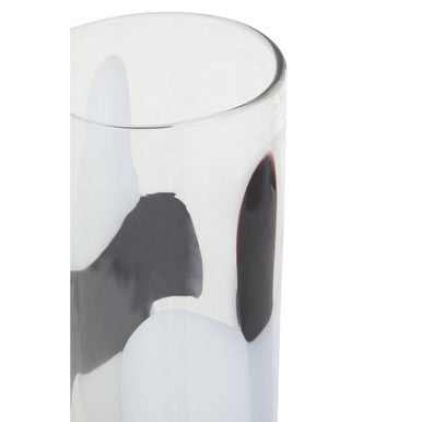 Hania Large Glass Vase With Abstract Pattern
