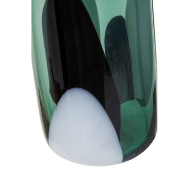 Hania Small Green Glass Vase With Abstract Pattern