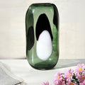 Hania Small Green Glass Vase With Abstract Pattern