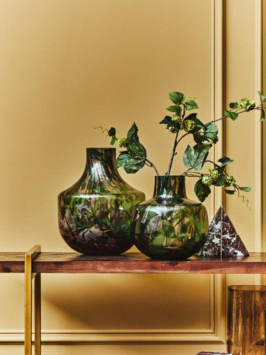 Herbie Green & Gold Small Glass Vase