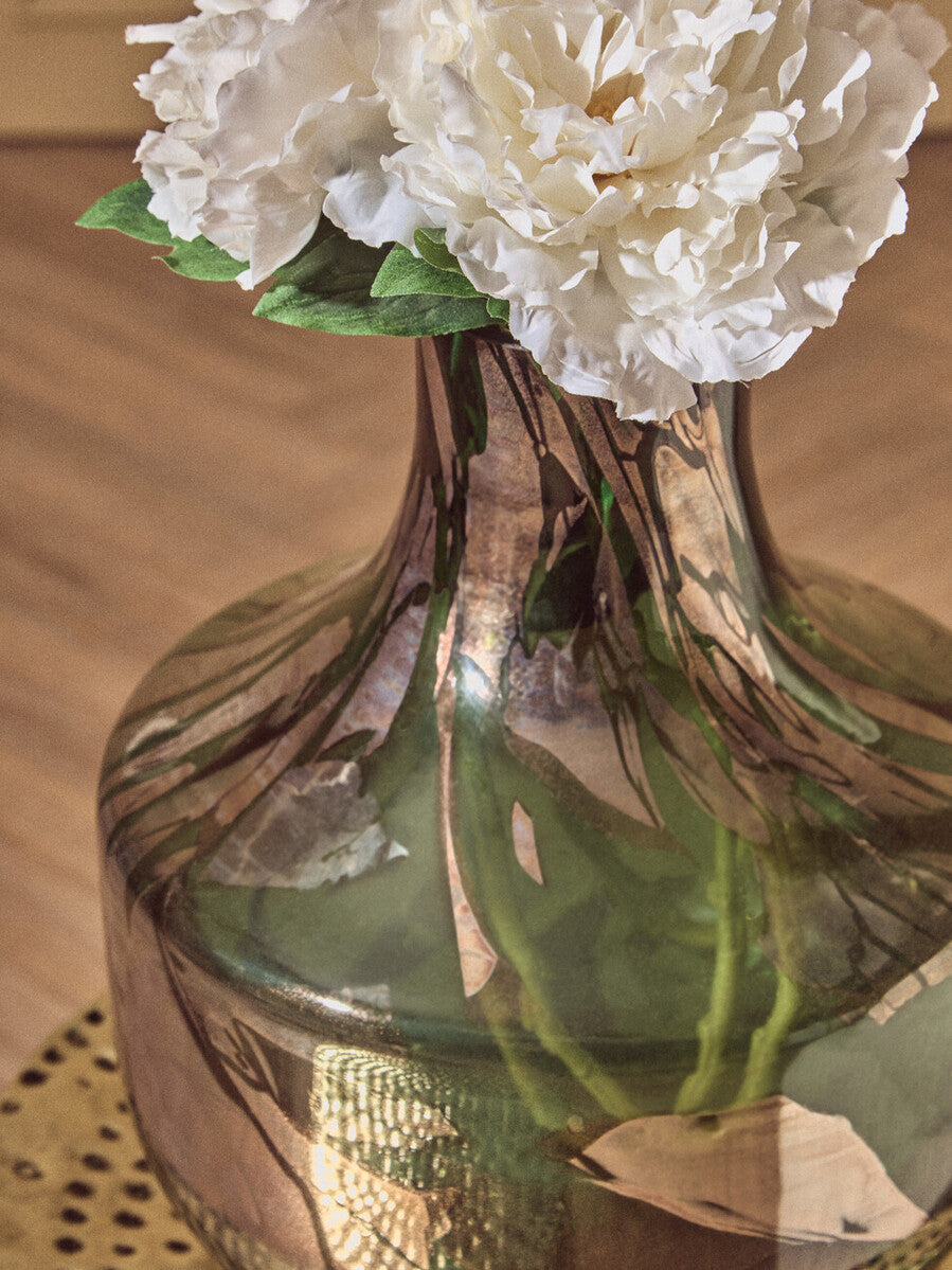 Herbie Green & Gold Small Glass Vase