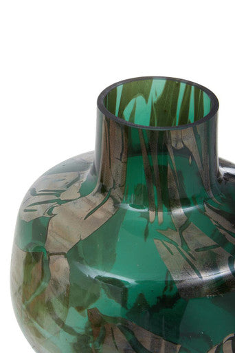 Herbie Green & Gold Small Glass Vase