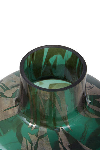 Herbie Green & Gold Small Glass Vase