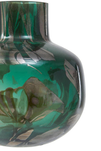 Herbie Green & Gold Small Glass Vase