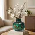 Herbie Green & Gold Small Glass Vase