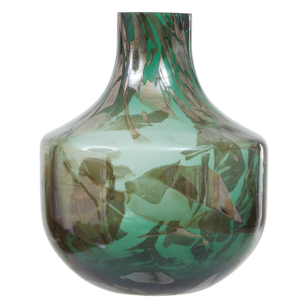 Herbie Green & Gold Large Glass Vase