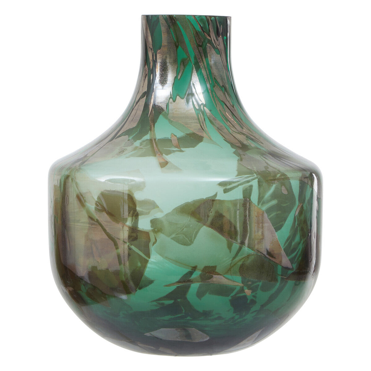 Herbie Green & Gold Large Glass Vase