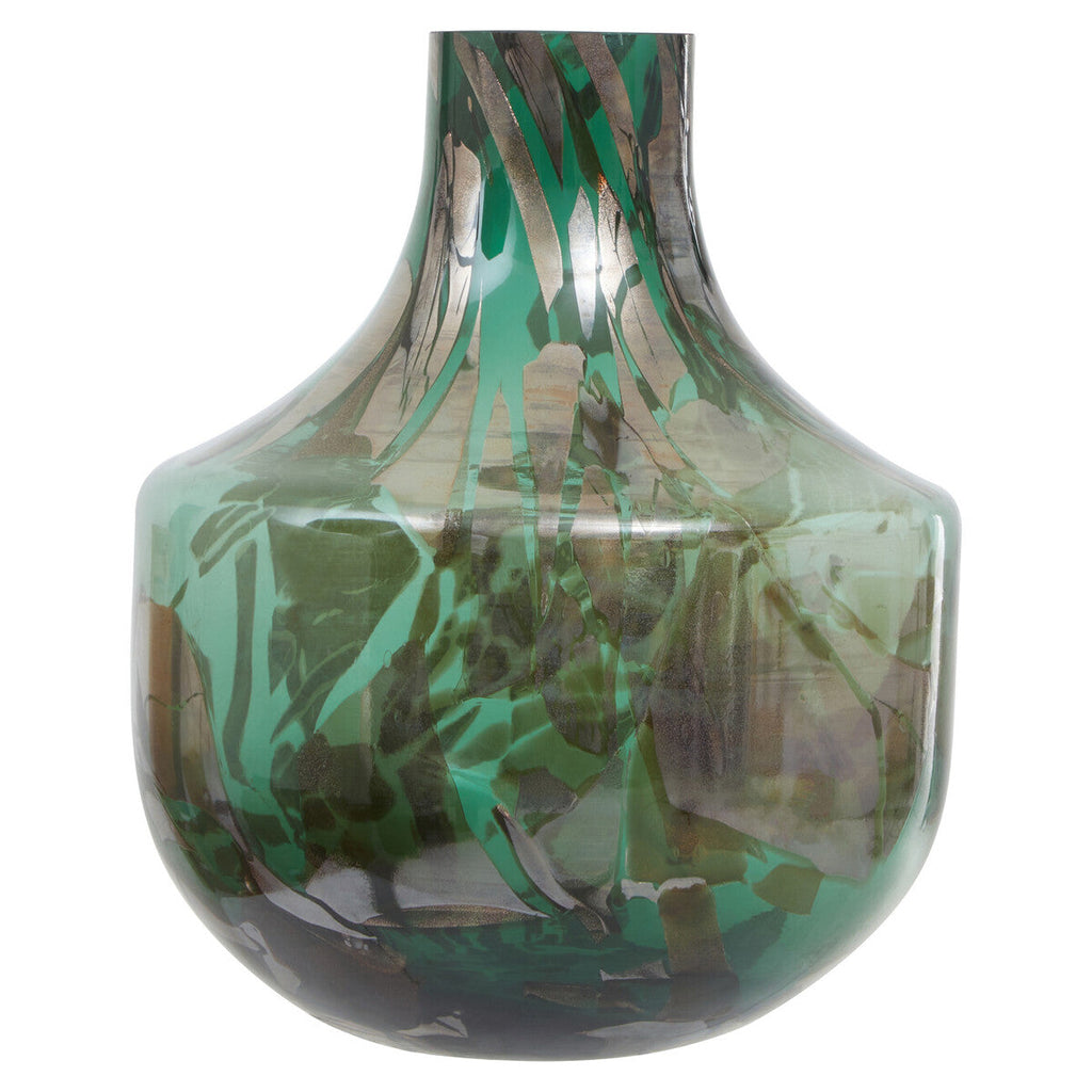 Herbie Green & Gold Large Glass Vase
