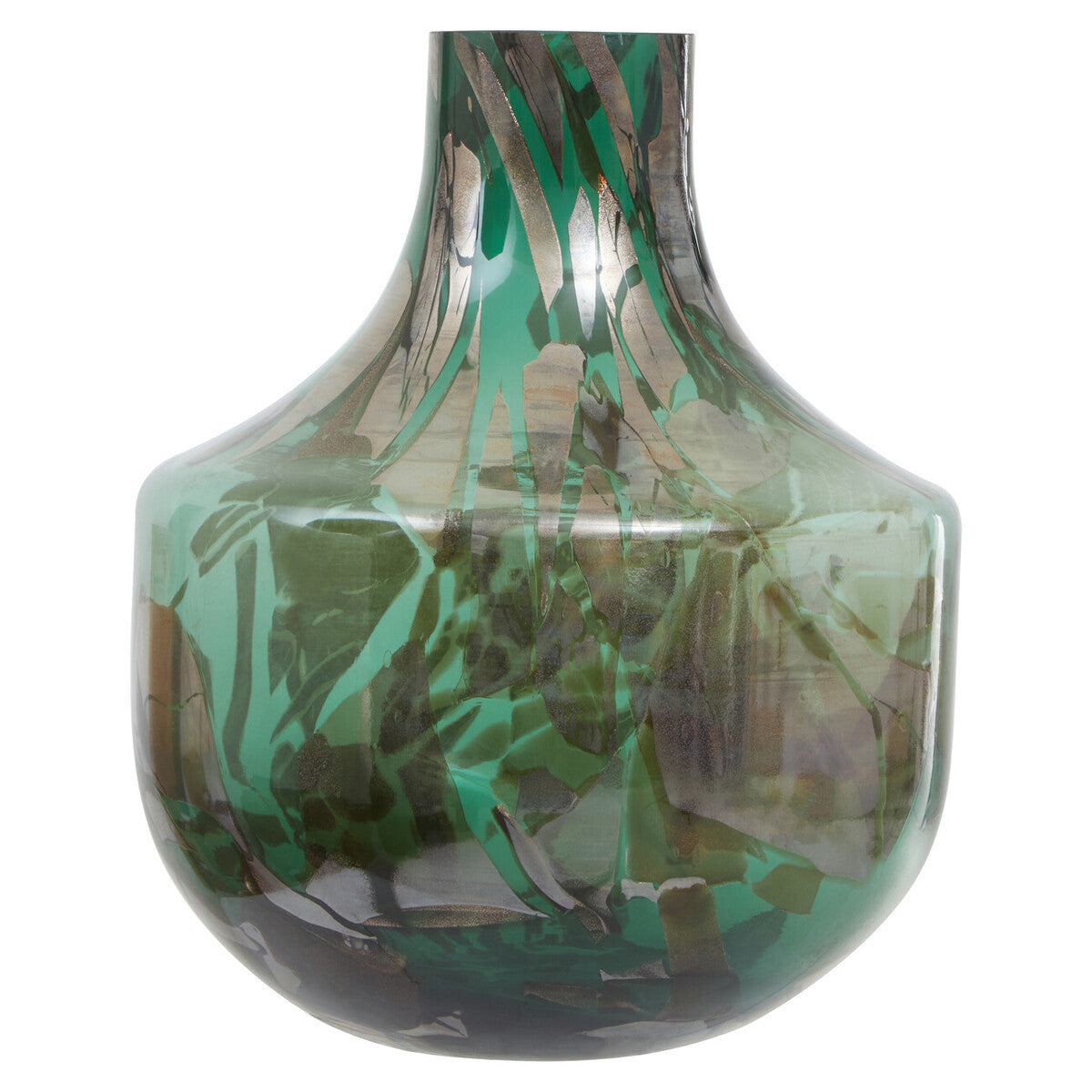 Herbie Green & Gold Large Glass Vase