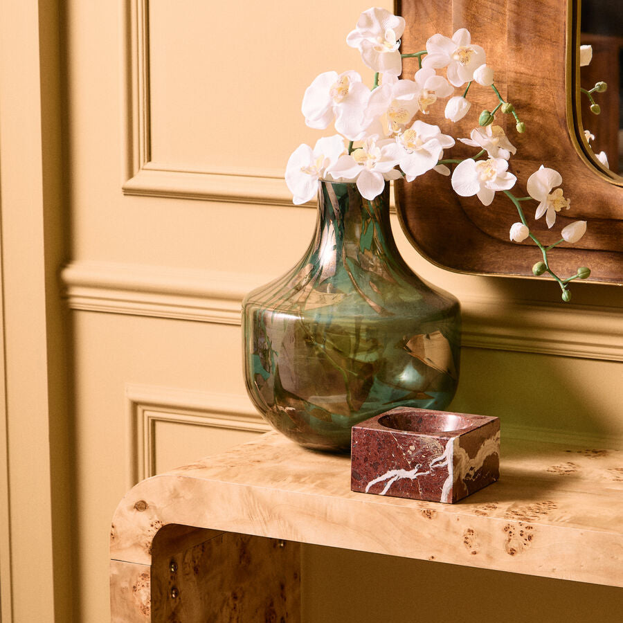 Herbie Green & Gold Large Glass Vase