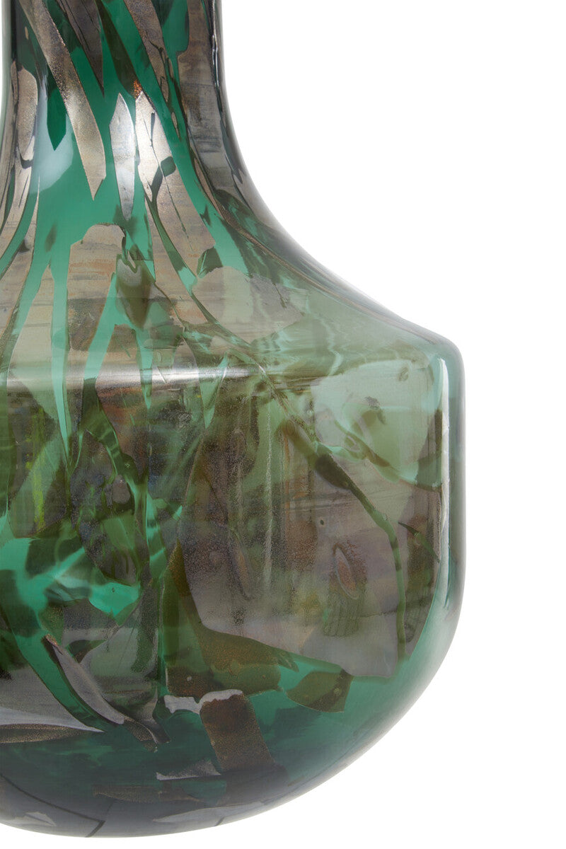 Herbie Green & Gold Large Glass Vase
