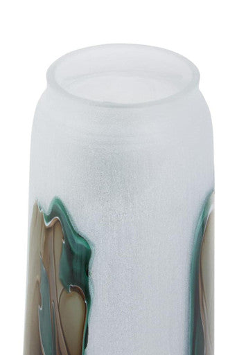 Hakan Tall Glass Vase With Marbled Design