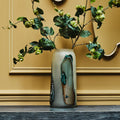 Hakan Tall Glass Vase With Marbled Design