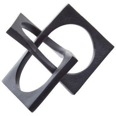 Prato Black Square Knot Sculpture