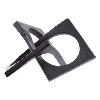 Prato Black Square Knot Sculpture