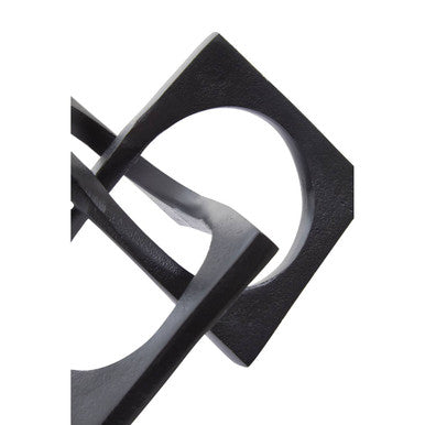 Prato Black Square Knot Sculpture