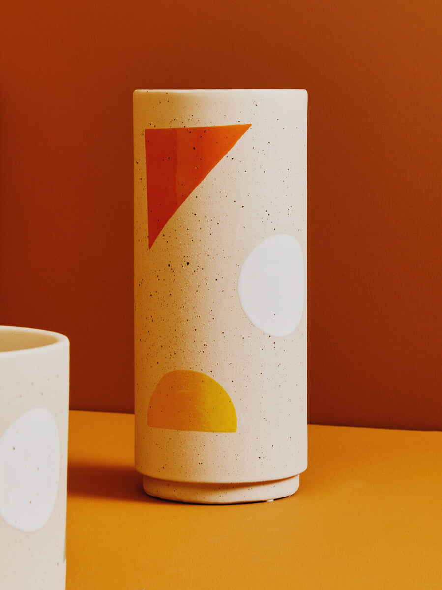 Jada Small Abstract Ceramic Natural Vase