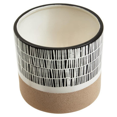 Jada Large Striped White Modern Planter