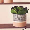 Jada Large Striped White Modern Planter