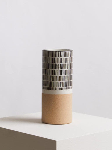Jada Small Striped White Modern Vase