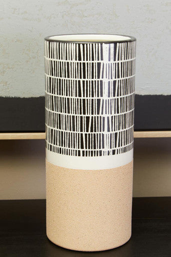 Jada Small Striped White Modern Vase