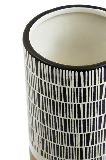 Jada Small Striped White Modern Vase