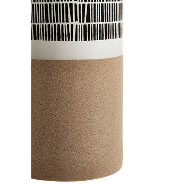 Jada Large Striped Ceramic White Contemporary Vase