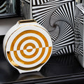 Curva Gold & White Ceramic Round Vase