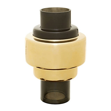 Cayden Small Smoked Black & Gold Vase