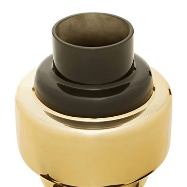 Cayden Small Smoked Black & Gold Vase