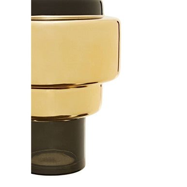 Cayden Small Smoked Black & Gold Vase