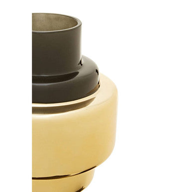 Cayden Small Smoked Black & Gold Vase