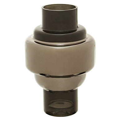 Cayden Small Smoked Black & Silver Vase