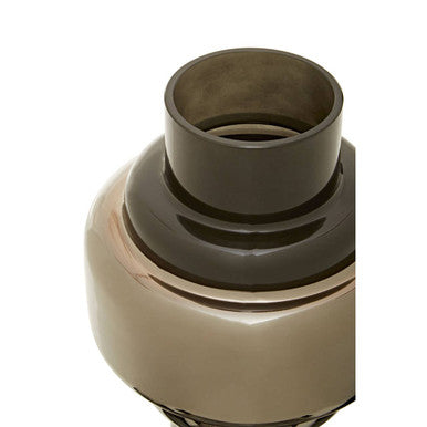 Cayden Small Smoked Black & Silver Vase