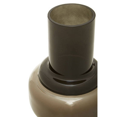 Cayden Large Smoked Black & Silver Vase