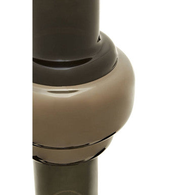Cayden Large Smoked Black & Silver Vase