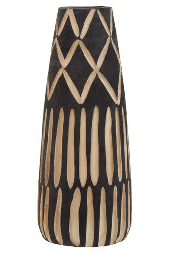 Arlo Small Engraved Wooden Vase